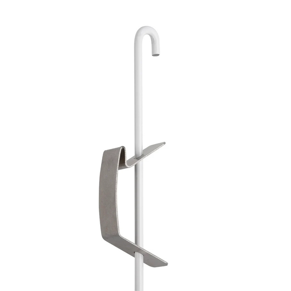 Tige J-Rail blanche avec crochet ressort pour accrochage de tableaux