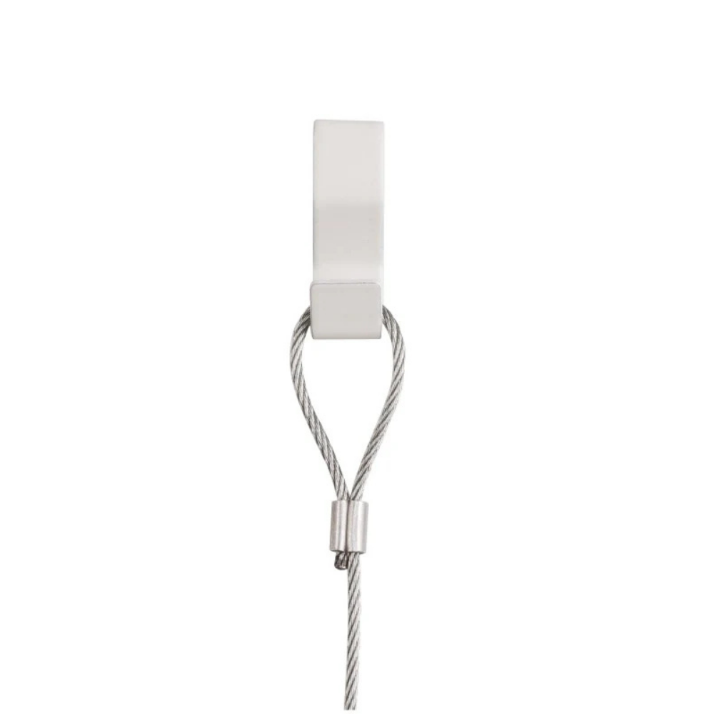 Crochet S J-Rail blanc avec tige pour accrochage de tableaux