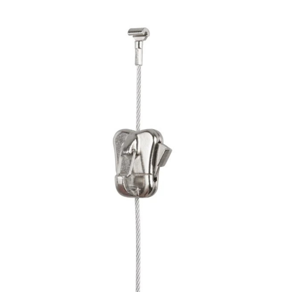 Câble acier avec zipper - Fixation réglable pour suspension