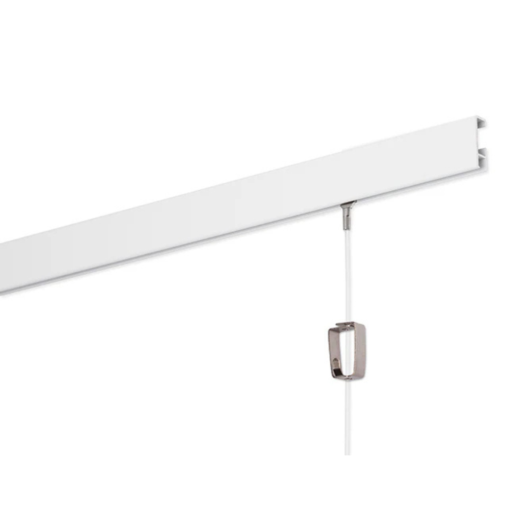Cliprail STAS blanc avec corde perlon - Kit suspension tableau mural