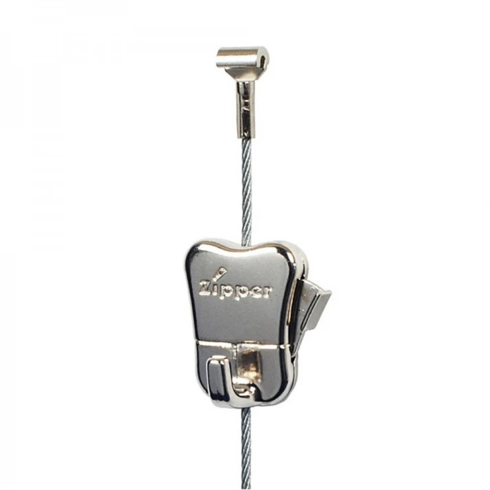 Zipper câble acier - Clip réglable pour cimaise tableau
